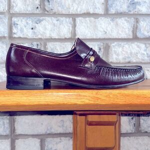 Barclay 11 Chestnut Brown Genuine Leather Dress Slip on Shoes Loafers